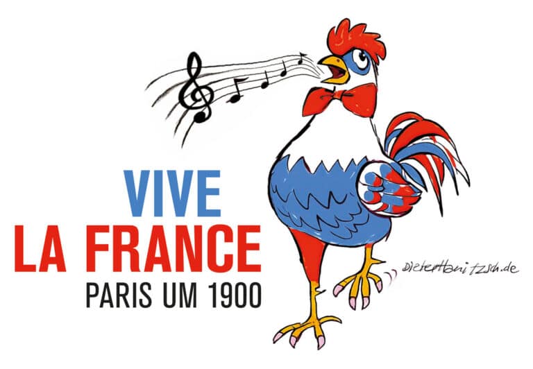 Französischer Hahn singt für Frankreich